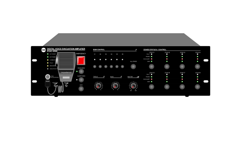 EN54-16 8 ზონიანი გამაძლიერებელი